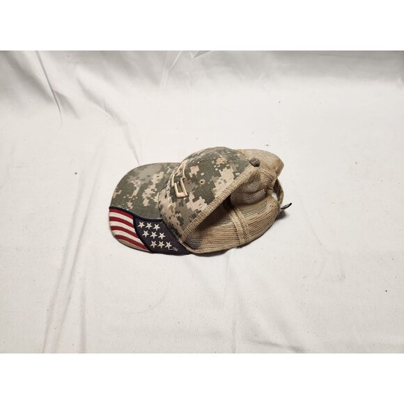 Chevrolet Camouflage Mesh Trucker Hat With American Flag - Picture 4 of 7